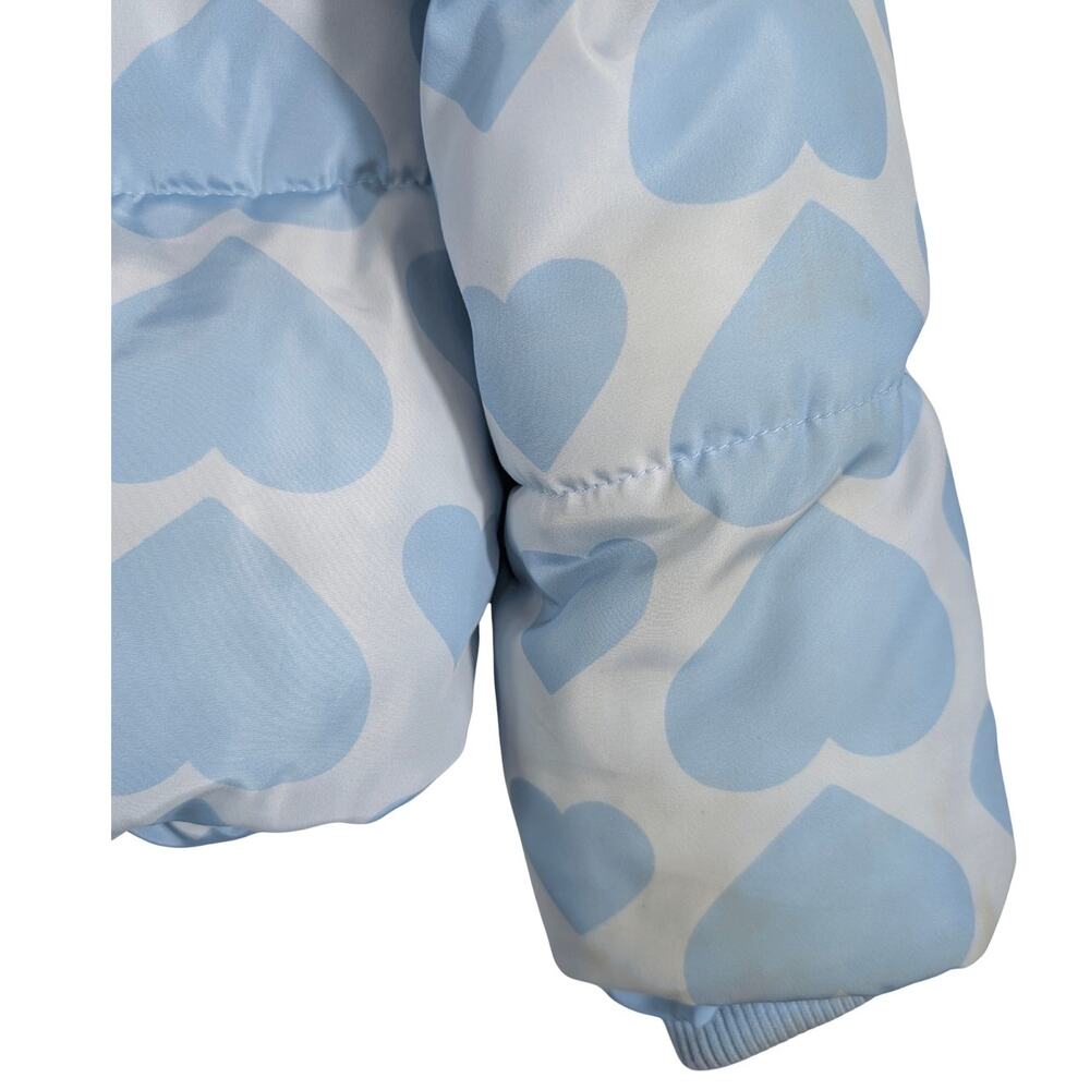 Forever 21 Hello Kitty Light Blue Heart Puffer Jacket Kids Rare Size Medium USED